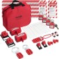 VEVOR Electrical Lockout Tagout Kit, 47 PCS Safety Loto Kit Περιλαμβάνει λουκέτα, λαβές, ετικέτες, νάιλον δεσίματα, κλείδωμα βυσμάτων, κλείδωμα διακόπτη κυκλώματος και τσάντα μεταφοράς, για βιομηχανική, ηλεκτρική ενέργεια