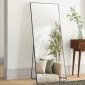 Ολόσωμος καθρέφτης VEVOR, 71" x 31", Εξαιρετικά μεγάλος όρθιος κρεμαστός ή κεκλιμένος ορθογώνιος καθρέφτης δαπέδου με σκελετό από κράμα αλουμινίου, ολόσωμος καθρέφτης για κρεβατοκάμαρα σαλονιού, μαύρος