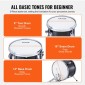 VEVOR Kids Drum Set, 3-Pece, 14 in Beginner Drum set with Adjustable Throne Cymbal Pedal Two Pair of Drumsticks, 8" Tom Drum 10" Snare Drum 14" Bass Drum, Starter Drum Kit for Child Kids, Μαύρο