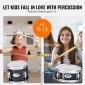 VEVOR Kids Drum Set, 3-Pece, 14 in Beginner Drum set with Adjustable Throne Cymbal Pedal Two Pair of Drumsticks, 8" Tom Drum 10" Snare Drum 14" Bass Drum, Starter Drum Kit for Child Kids, Μαύρο