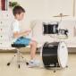 VEVOR Kids Drum Set, 3-Pece, 14 in Beginner Drum set with Adjustable Throne Cymbal Pedal Two Pair of Drumsticks, 8" Tom Drum 10" Snare Drum 14" Bass Drum, Starter Drum Kit for Child Kids, Μαύρο