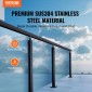 Σφιγκτήρας VEVOR Glass, 35,83" Στήριγμα κιγκλίδωμα από γυαλί ύψους για 0,39" -0,47" Πάχος σκληρυμένο γυαλί, 304 ανοξείδωτο ατσάλι Σφιγκτήρας τοποθέτησης, γυάλινο στήριγμα ραφιού για μπαλκόνι, κήπο, κατάστρωμα, σκάλα, μαύρο