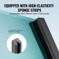 Σφιγκτήρας VEVOR Glass, 35,83" Στήριγμα κιγκλίδωμα από γυαλί ύψους για 0,39" -0,47" Πάχος σκληρυμένο γυαλί, 304 ανοξείδωτο ατσάλι Σφιγκτήρας τοποθέτησης, γυάλινο στήριγμα ραφιού για μπαλκόνι, κήπο, κατάστρωμα, σκάλα, μαύρο