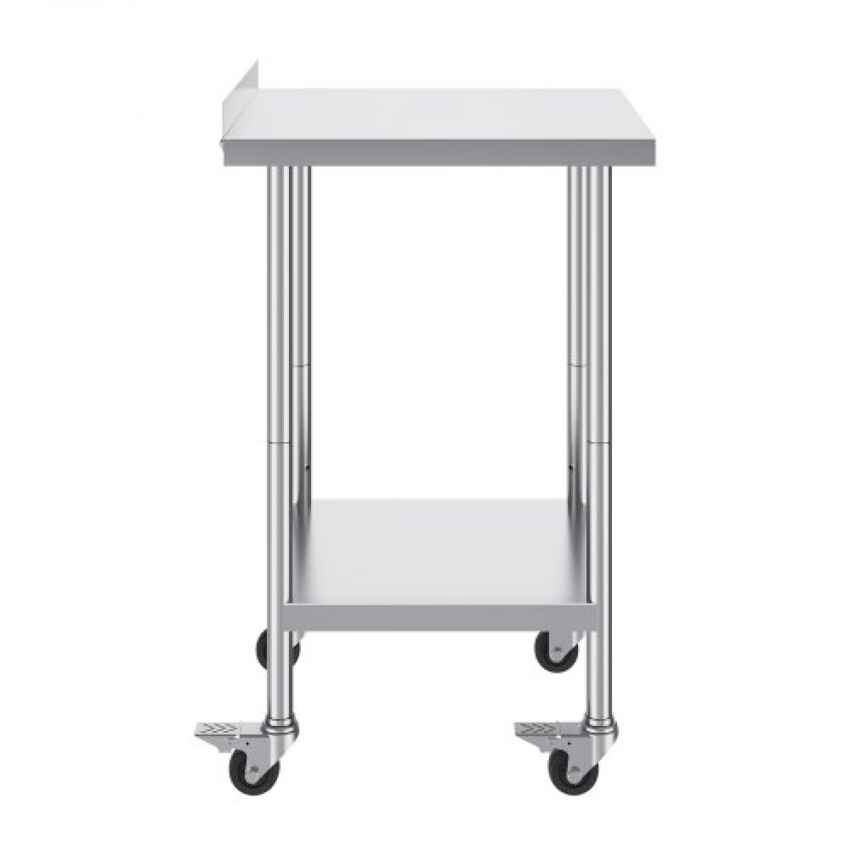 Τραπέζι εργασίας VEVOR 24 x 24 x 40 ιντσών από ανοξείδωτο χάλυβα, Εμπορικό τραπέζι προετοιμασίας φαγητού με τροχούς, τραπέζι εργασίας βαρέως τύπου, μεταλλικό τραπέζι εργασίας με ρυθμιζόμενο ύψος για εστιατόριο, σπίτι και ξενοδοχείο