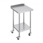 Τραπέζι εργασίας VEVOR 24 x 24 x 40 ιντσών από ανοξείδωτο χάλυβα, Εμπορικό τραπέζι προετοιμασίας φαγητού με τροχούς, τραπέζι εργασίας βαρέως τύπου, μεταλλικό τραπέζι εργασίας με ρυθμιζόμενο ύψος για εστιατόριο, σπίτι και ξενοδοχείο