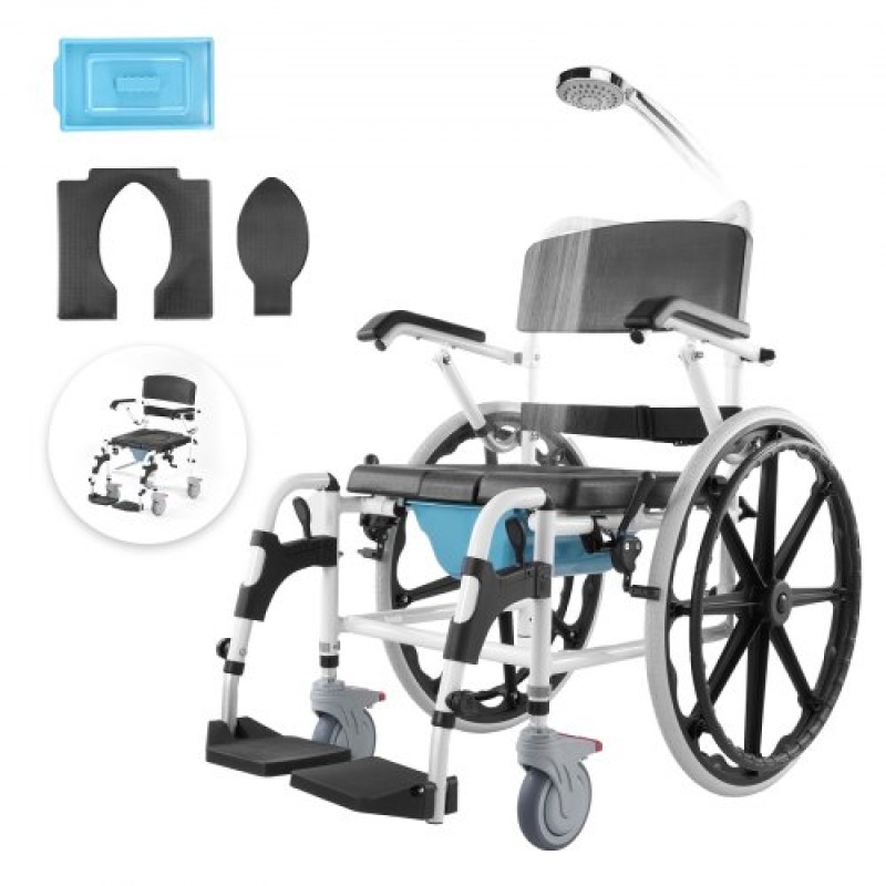 Αναπηρική καρέκλα ντους VEVOR 17,5 ιντσών/44,5 cm Aloy Commode Αναπηρική καρέκλα μπάνιου για άτομα με ειδικές ανάγκες