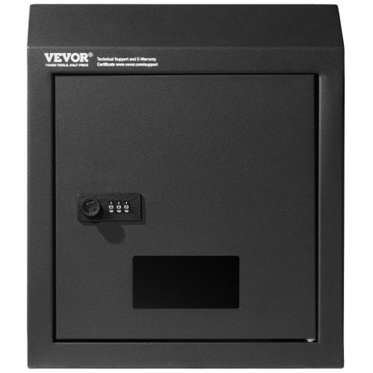 VEVOR Through The Door Key Drop Box, Heavy Duty Steel Through the Door Mailbox with 12" Combination Lock, Mail Drop Box, Μαύρο