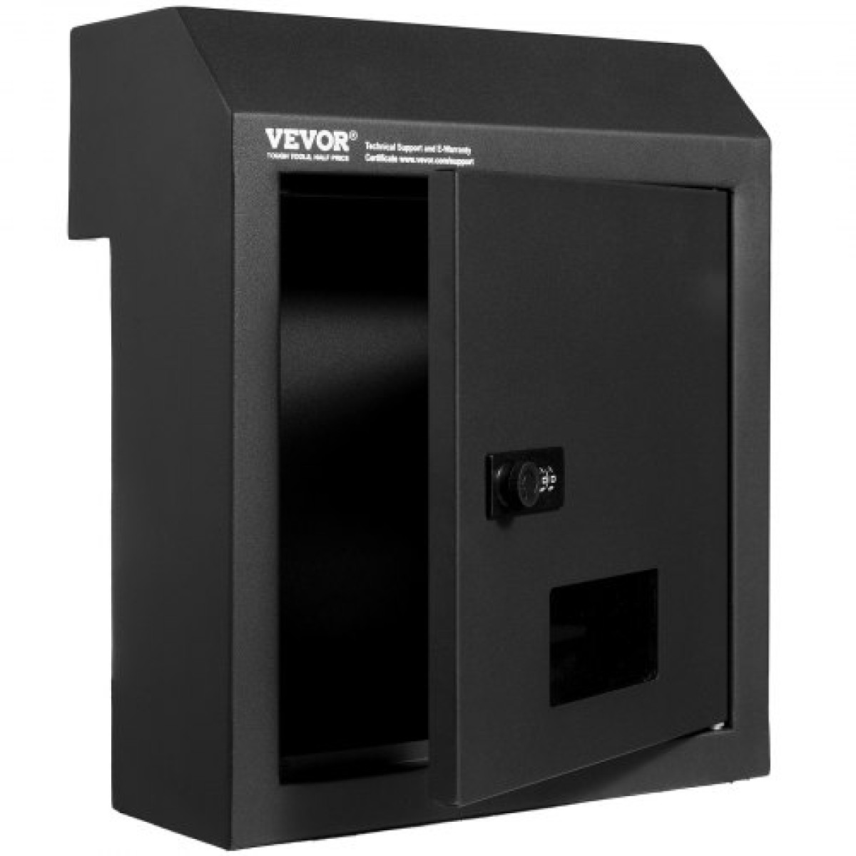 VEVOR Through The Door Key Drop Box, Heavy Duty Steel Through the Door Mailbox with 12" Combination Lock, Mail Drop Box, Μαύρο