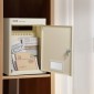 VEVOR Through The Wall Drop Box, Heavy Duty Steel Through the Wall Mailbox with 2.8-7.9" 13" Combination Lock, 12.5x6.3x16.9" Mail Drop Box, Beige