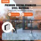 Σφιγκτήρας VEVOR Glass, 4 ΤΕΜ. Τετράγωνο γυάλινο στήριγμα κιγκλίδωμα για 0,31 "-0,47" σκληρυμένο γυαλί, 304 ανοξείδωτο ατσάλι Σφιγκτήρας τοποθέτησης, γυάλινο στήριγμα ραφιού για μπαλκόνι, κήπο, πισίνα, σκάλα, ασήμι