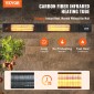 VEVOR Infrared Heater, 3000W Τηλεχειριστήριο Electric Space Infrared Heater, IP65 Protection Carbon υπέρυθρη θερμάστρα εξωτερικού χώρου με 9 ταχύτητες & χρονοδιακόπτη, για βεράντα, αίθριο, τραπεζαρία, στούντιο, πίσω αυλή, βάση τοίχου
