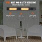 VEVOR Infrared Heater, 3000W Τηλεχειριστήριο Electric Space Infrared Heater, IP65 Protection Carbon υπέρυθρη θερμάστρα εξωτερικού χώρου με 9 ταχύτητες & χρονοδιακόπτη, για βεράντα, αίθριο, τραπεζαρία, στούντιο, πίσω αυλή, βάση τοίχου