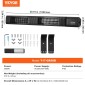 VEVOR Infrared Heater, 3000W Τηλεχειριστήριο Electric Space Infrared Heater, IP65 Protection Carbon υπέρυθρη θερμάστρα εξωτερικού χώρου με 9 ταχύτητες & χρονοδιακόπτη, για βεράντα, αίθριο, τραπεζαρία, στούντιο, πίσω αυλή, βάση τοίχου