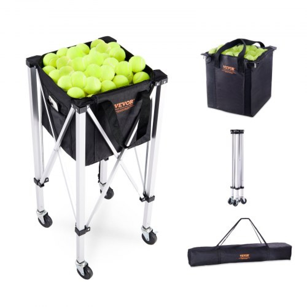 VEVOR Tennis Ball Hopper Basket Teaching Tennis Ball Cart with Wheels 180 Balls