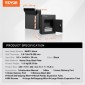 VEVOR Through The Wall Drop Box, Heavy Duty Steel Through the Wall Mailbox with 2,8-7,9" 13" Combination Lock, 13x7x17" Mail Drop Box, Μαύρο