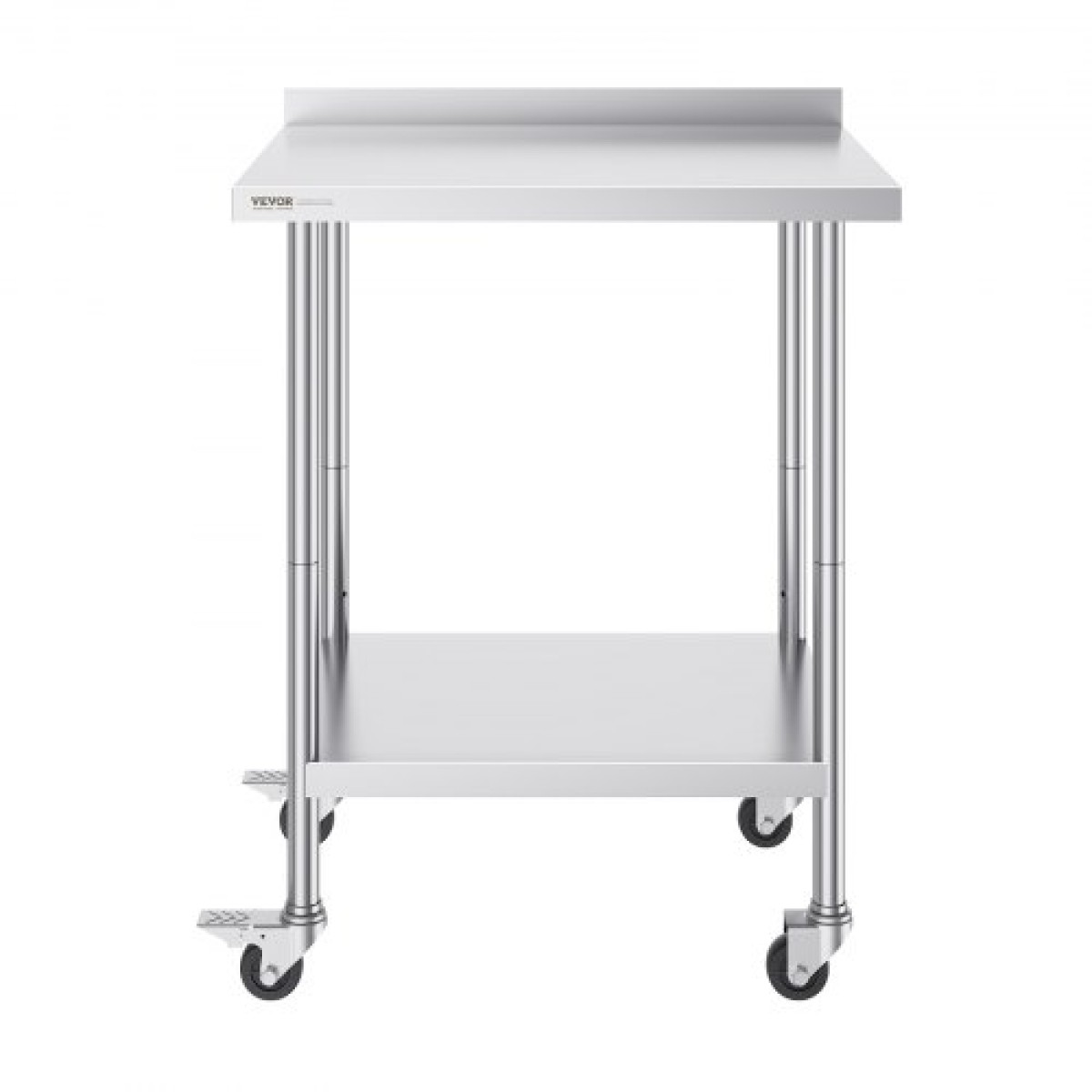 Τραπέζι εργασίας VEVOR 24 x 30 x 40 ιντσών από ανοξείδωτο ατσάλι, Εμπορικό τραπέζι προετοιμασίας φαγητού με τροχούς, τραπέζι εργασίας βαρέως τύπου, μεταλλικό τραπέζι εργασίας με ρυθμιζόμενο ύψος για εστιατόριο, σπίτι και ξενοδοχείο
