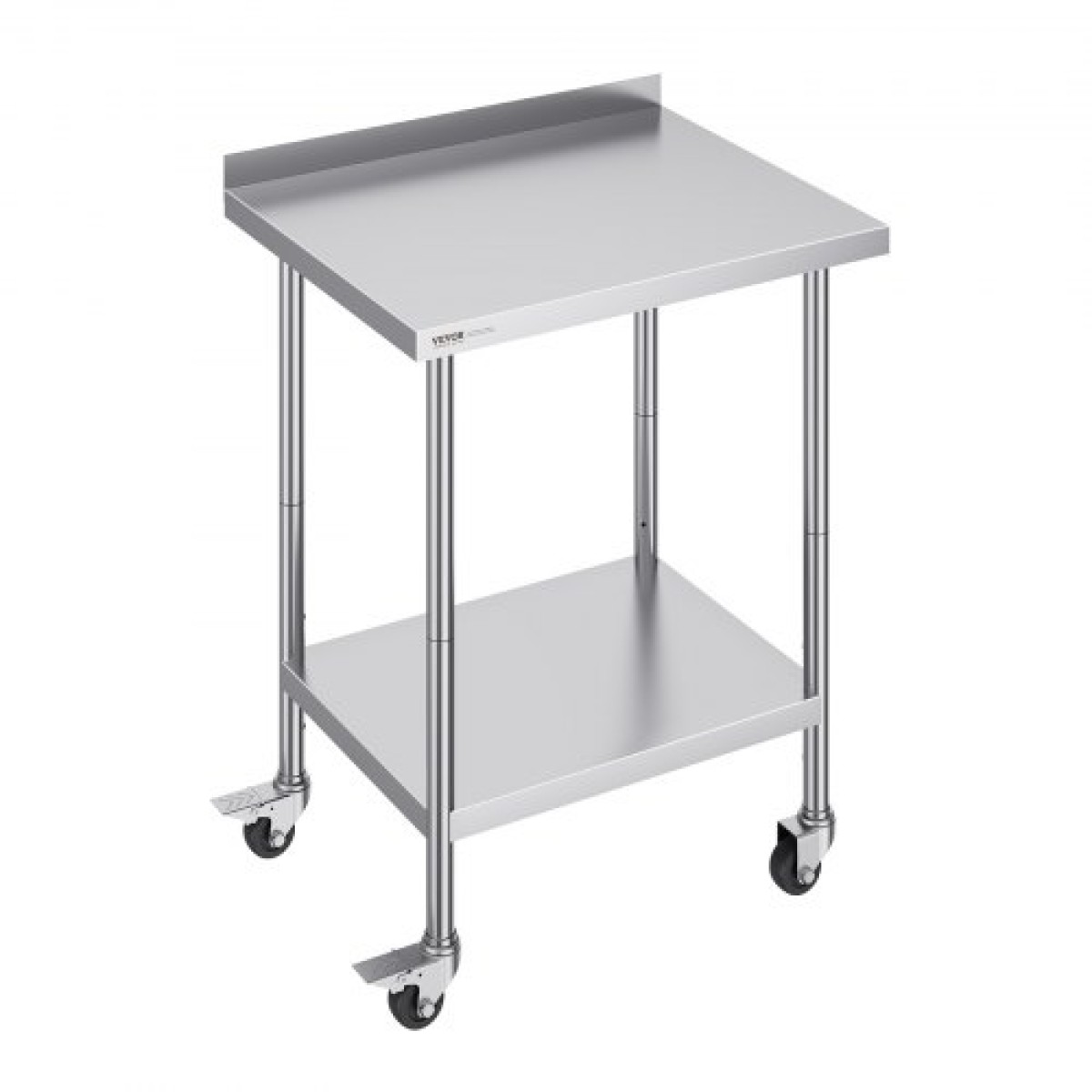 Τραπέζι εργασίας VEVOR 24 x 30 x 40 ιντσών από ανοξείδωτο ατσάλι, Εμπορικό τραπέζι προετοιμασίας φαγητού με τροχούς, τραπέζι εργασίας βαρέως τύπου, μεταλλικό τραπέζι εργασίας με ρυθμιζόμενο ύψος για εστιατόριο, σπίτι και ξενοδοχείο