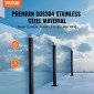 Σφιγκτήρας VEVOR Glass, 37,4" Στήριγμα κιγκλίδωμα από γυαλί ύψους για 0,39" -0,47" Πάχος σκληρυμένο γυαλί, 304 ανοξείδωτο ατσάλι Σφιγκτήρας τοποθέτησης, γυάλινο στήριγμα ραφιού για μπαλκόνι, κήπο, κατάστρωμα, σκάλα, μαύρο
