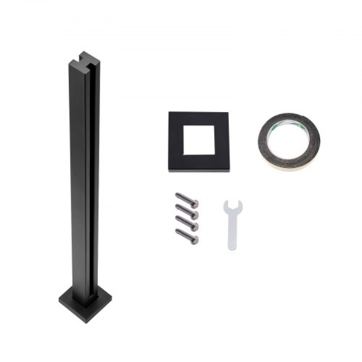 Σφιγκτήρας VEVOR Glass, 37,4" Στήριγμα κιγκλίδωμα από γυαλί ύψους για 0,39" -0,47" Πάχος σκληρυμένο γυαλί, 304 ανοξείδωτο ατσάλι Σφιγκτήρας τοποθέτησης, γυάλινο στήριγμα ραφιού για μπαλκόνι, κήπο, κατάστρωμα, σκάλα, μαύρο