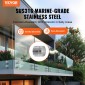 Σφιγκτήρας VEVOR Glass, 10 ΤΕΜ. Στήριγμα με κιγκλίδωμα στρογγυλό γυαλί για 0,31 "-0,62" σκληρυμένο γυαλί, 316 ανοξείδωτο ατσάλι Σφιγκτήρας τοποθέτησης, γυάλινο στήριγμα ραφιού για μπαλκόνι, κήπο, πισίνα, σκάλα, ασήμι