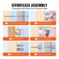 Σφιγκτήρας VEVOR Glass, 10 ΤΕΜ. Στήριγμα με κιγκλίδωμα στρογγυλό γυαλί για 0,31 "-0,62" σκληρυμένο γυαλί, 316 ανοξείδωτο ατσάλι Σφιγκτήρας τοποθέτησης, γυάλινο στήριγμα ραφιού για μπαλκόνι, κήπο, πισίνα, σκάλα, ασήμι