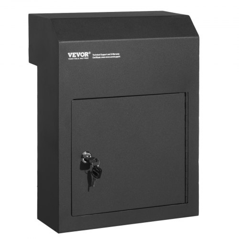 VEVOR Through The Door Key Drop Box 12x6x16" Mailbox with 1.8"12" Key Lock Black