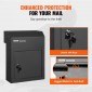 VEVOR Through The Door Key Drop Box 30,5x15,2x40,6 cm γραμματοκιβώτιο με κλειδαριά 4,6 cm 30,5 cm Μαύρο