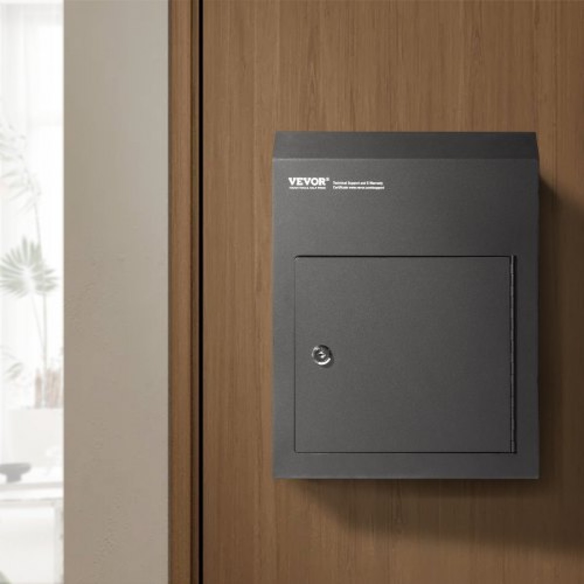 VEVOR Through The Door Key Drop Box 30,5x15,2x40,6 cm γραμματοκιβώτιο με κλειδαριά 4,6 cm 30,5 cm Μαύρο