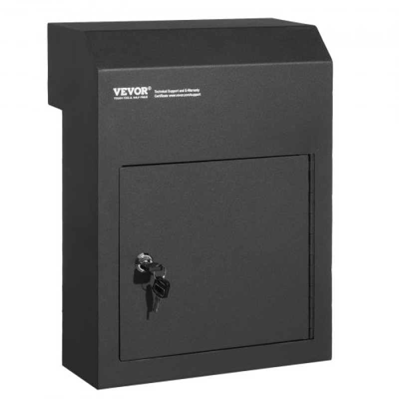VEVOR Through The Door Key Drop Box 30,5x15,2x40,6 cm γραμματοκιβώτιο με κλειδαριά 4,6 cm 30,5 cm Μαύρο