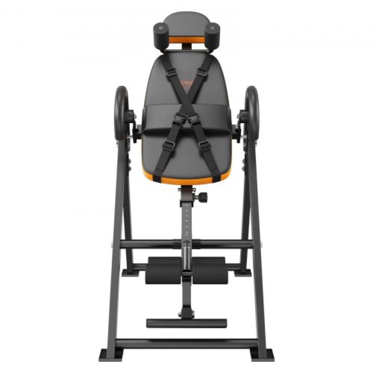 VEVOR Inversion Table, 300lbs Capacity Heavy Duty Inversion Table, Μηχάνημα φορείου πλάτης αποσυμπίεσης, Εξοπλισμός προπόνησης δύναμης με προσκέφαλο, κλειδαριά αστραγάλου, ρυθμιζόμενη προστατευτική ζώνη, πορτοκαλί/μαύρο