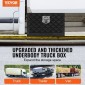 VEVOR Underbody Truck Box, 24" x 12" x 14" Pickup Storage Box, Heavy Duty Diamond Plate Tool Box με κλειδαριά και κλειδιά, Αδιάβροχο κουτί αποθήκευσης τρέιλερ με μάνταλο T-handle για φορτηγό, φορτηγό, ρυμουλκούμενο