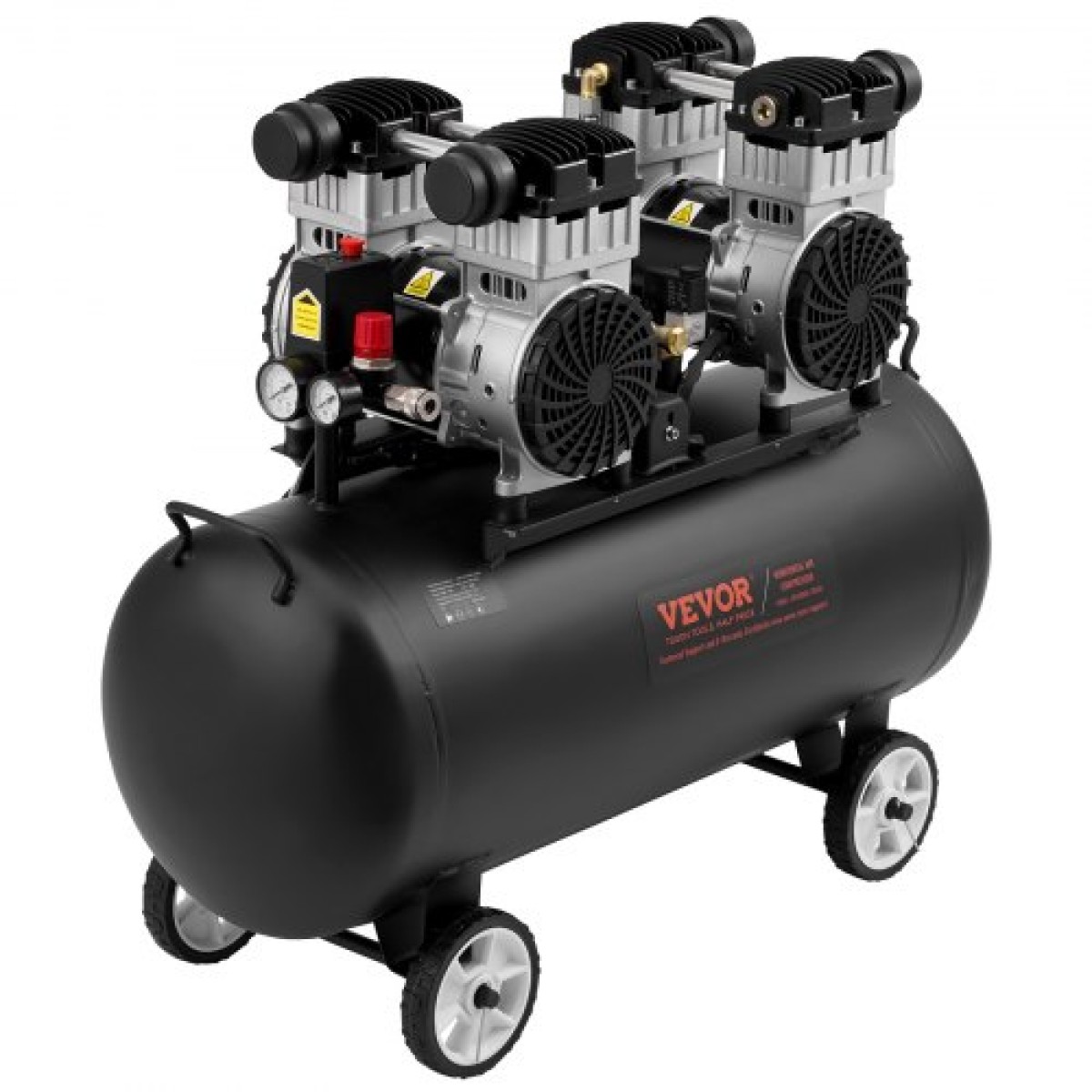 Αεροσυμπιεστής VEVOR, 20 Gallon Steel Tank, 4HP 10,6 CFM@90 PSI Oil Free Air Compressor & Max.Πίεση 125 PSI, 78dB Ultra Quiet φορητός συμπιεστής, για επισκευή αυτοκινήτων, φούσκωμα ελαστικών, βαφή με σπρέι
