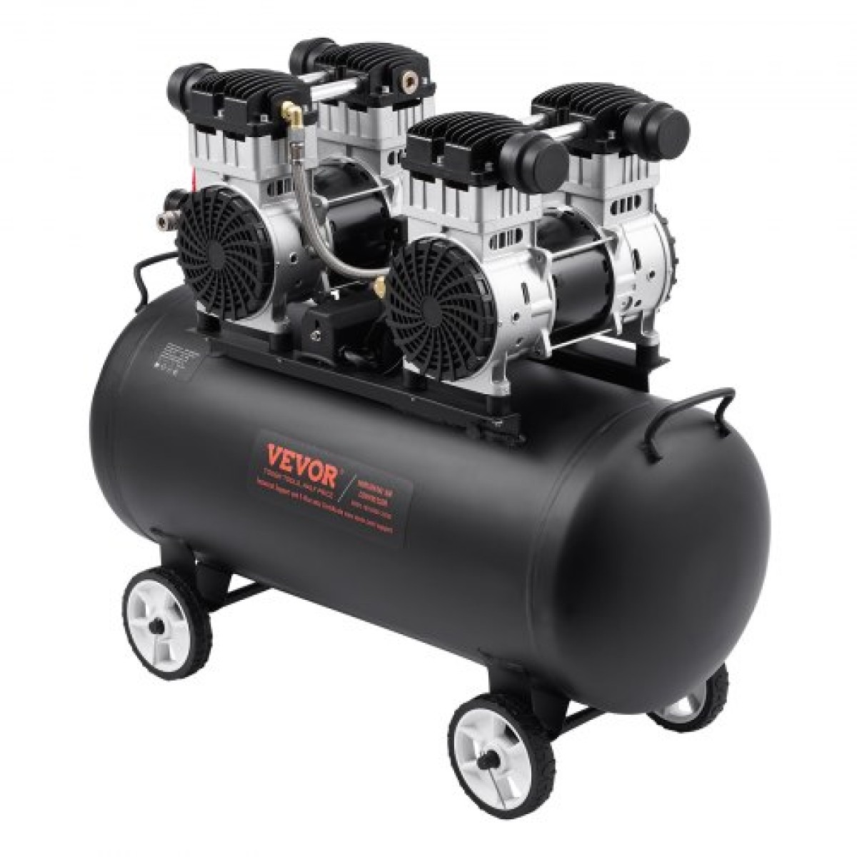 Αεροσυμπιεστής VEVOR, 20 Gallon Steel Tank, 4HP 10,6 CFM@90 PSI Oil Free Air Compressor & Max.Πίεση 125 PSI, 78dB Ultra Quiet φορητός συμπιεστής, για επισκευή αυτοκινήτων, φούσκωμα ελαστικών, βαφή με σπρέι
