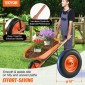 Καρότσι VEVOR Καρότσι, 5 Cu.Ft.Φορτίο & χωρητικότητα 330 λίβρες, καροτσάκι κήπου με έναν τροχό, καρότσι κήπου με μεταλλική λαβή & 16" φαρδιές ρόδες, εύκολη φόρτωση καροτσάκι και βαγόνια για γκαζόν