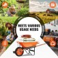 Καρότσι VEVOR Καρότσι, 5 Cu.Ft.Φορτίο & χωρητικότητα 330 λίβρες, καροτσάκι κήπου με έναν τροχό, καρότσι κήπου με μεταλλική λαβή & 16" φαρδιές ρόδες, εύκολη φόρτωση καροτσάκι και βαγόνια για γκαζόν