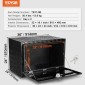 VEVOR Underbody Truck Box, 36" x 24" x 24" Pickup Storage Box, Heavy Duty Aluminium Diamond Plate Tool Box με κλειδαριά και κλειδιά, Αδιάβροχο κουτί αποθήκευσης τρέιλερ με μάνταλο T-Handle για φορτηγό, φορτηγό, ρυμουλκούμενο