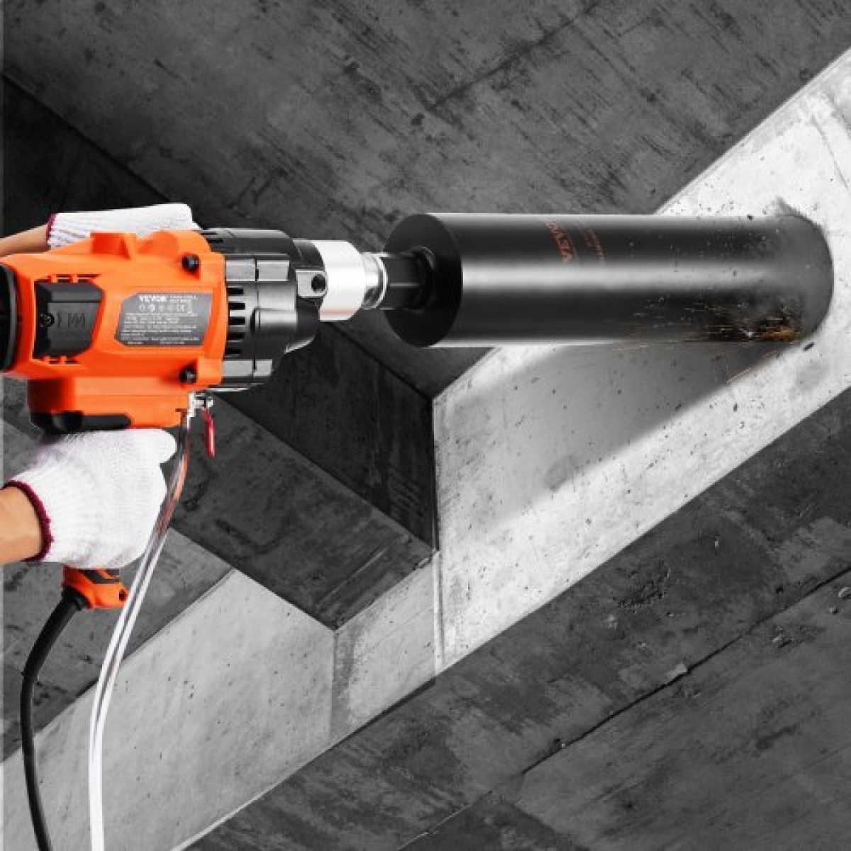 VEVOR Core Drill Machine 2,03-18 cm Dia 2600W Handheld Core Drill Rig for Mixing