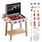 VEVOR Wooden Play Barbecue Toy Grill, Kids Grill Playset with Play Food and Grilling Tools, Wooden Play Food Kitchen αξεσουάρ (21 ΤΕΜ), Pretend Play Μαγειρικό παιχνίδι για νήπια Αγόρια Κορίτσια Ηλικίας 3+ Δώρο
