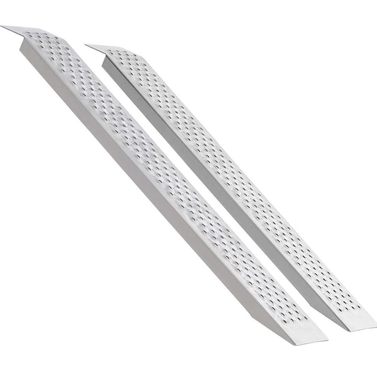 Φορητές ράμπες φόρτωσης VEVOR, 2 τεμ. 1200 x 215 mm, Σετ ράμπας υποστέγων από ανθεκτικό αλουμίνιο με αντιολισθητικές τρύπες, συμπαγής σχεδιασμός και εύκολη αποθήκευση, χωρητικότητα βάρους 399,2 kg, για ATV, τρακτέρ, χλοοκοπτικά, καρότσια