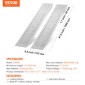 Φορητές ράμπες φόρτωσης VEVOR, 2 τεμ. 1200 x 215 mm, Σετ ράμπας υποστέγων από ανθεκτικό αλουμίνιο με αντιολισθητικές τρύπες, συμπαγής σχεδιασμός και εύκολη αποθήκευση, χωρητικότητα βάρους 399,2 kg, για ATV, τρακτέρ, χλοοκοπτικά, καρότσια