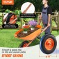 Καρότσι VEVOR Καρότσι, 6 Cu.Ft.Φορτίο & χωρητικότητα 330 λίβρες, καροτσάκι με ένα τροχό Garden Dump Barrow με μεταλλικό χερούλι &  16"  φαρδιές ρόδες, εύκολη φόρτωση Utility Yard Cart & Wagons for Lawn Farm