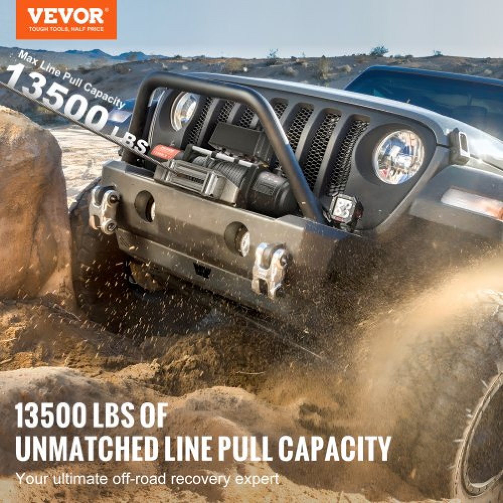 VEVOR Electric Winch Truck 6123,5 kg Ατσάλινο καλώδιο IP65 αδιάβροχο τηλεχειριστήριο