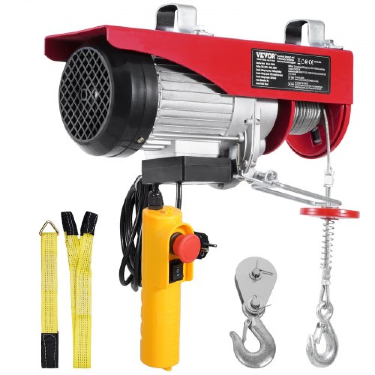 VEVOR Electric Hoist Crane Winch 798,3 kg με 426,7 cm Ενσύρματο Τηλεχειριστήριο 230V