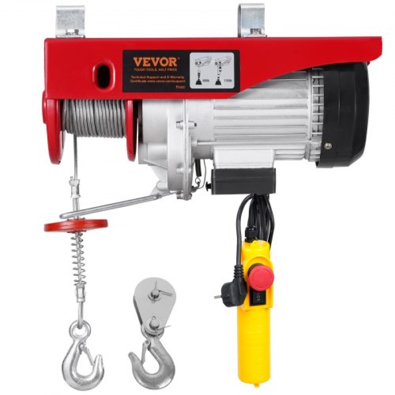 VEVOR Electric Hoist Crane Winch 798,3 kg με 426,7 cm Ενσύρματο Τηλεχειριστήριο 230V