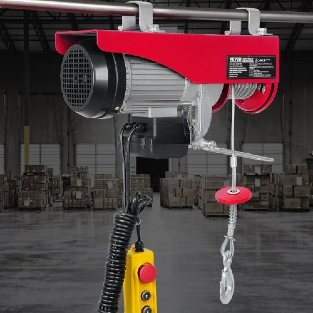 VEVOR Electric Hoist Crane Winch 1197,5 kg με 426,7 cm Ενσύρματο Τηλεχειριστήριο 230V