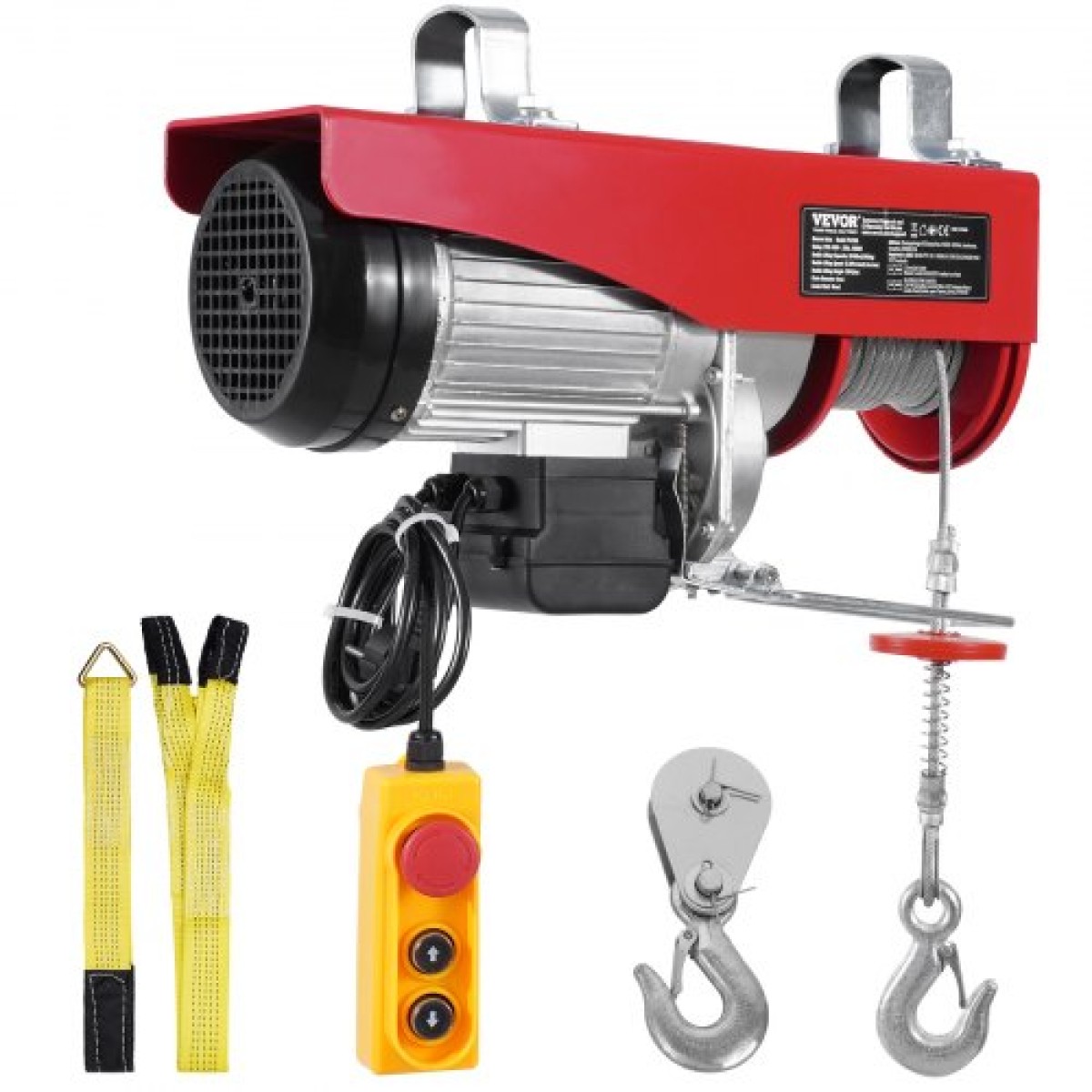 VEVOR Electric Hoist Crane Winch 1197,5 kg με 426,7 cm Ενσύρματο Τηλεχειριστήριο 230V