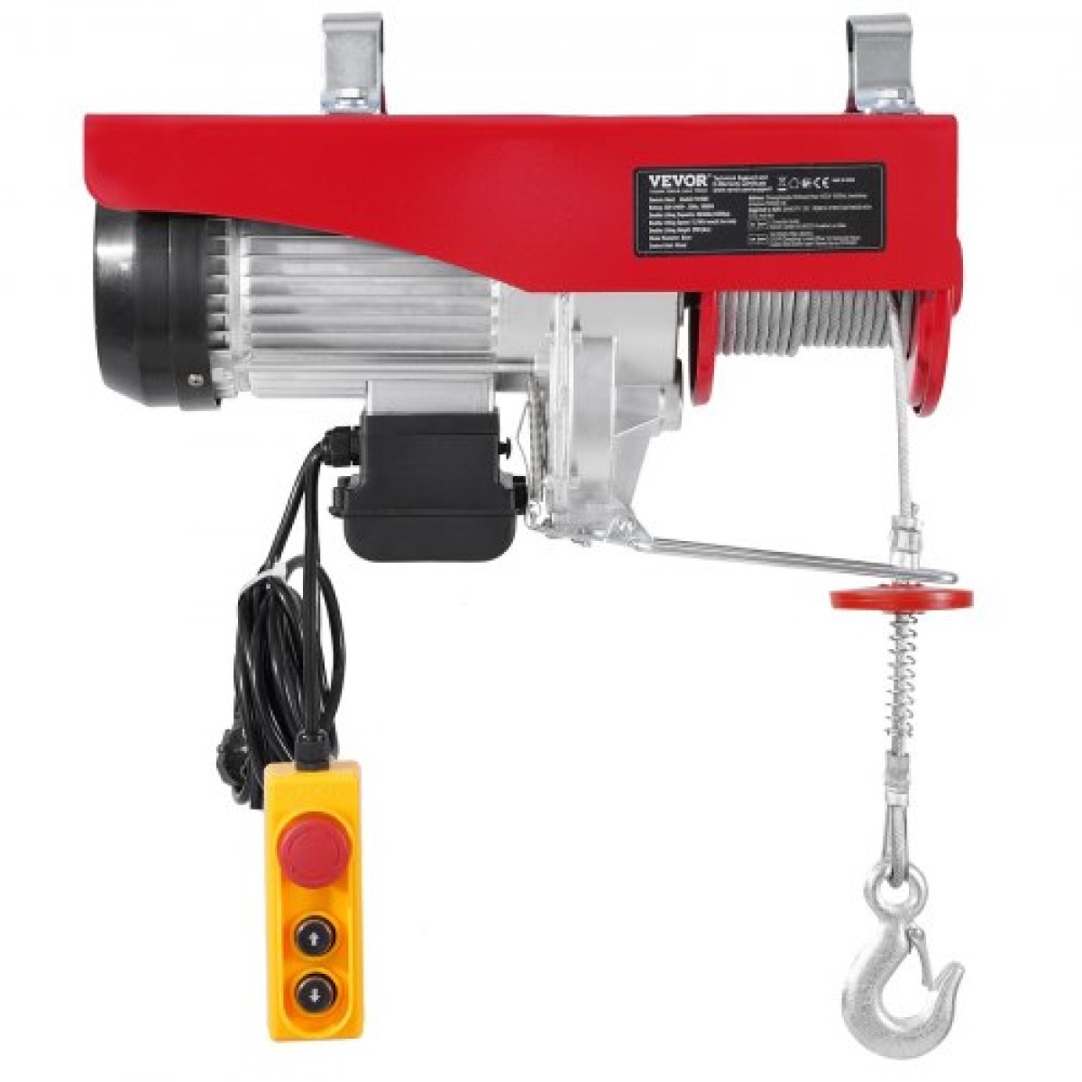 VEVOR Electric Hoist Crane Winch 1197,5 kg με 426,7 cm Ενσύρματο Τηλεχειριστήριο 230V