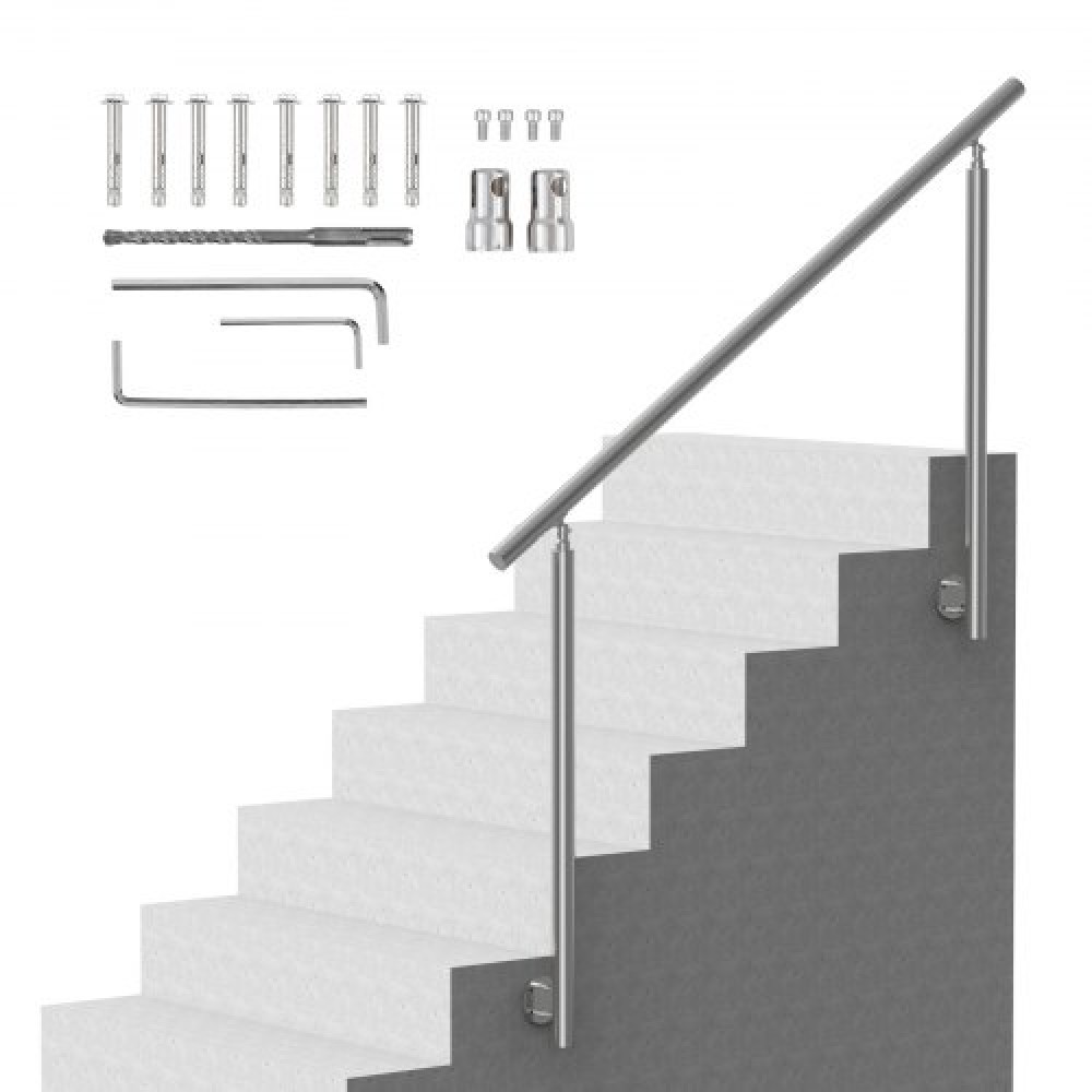 VEVOR 149,9 cm κουπαστές για εξωτερικά σκαλοπάτια Σκάλα για βεράντα στο κατάστρωμα Πλαϊνή βάση