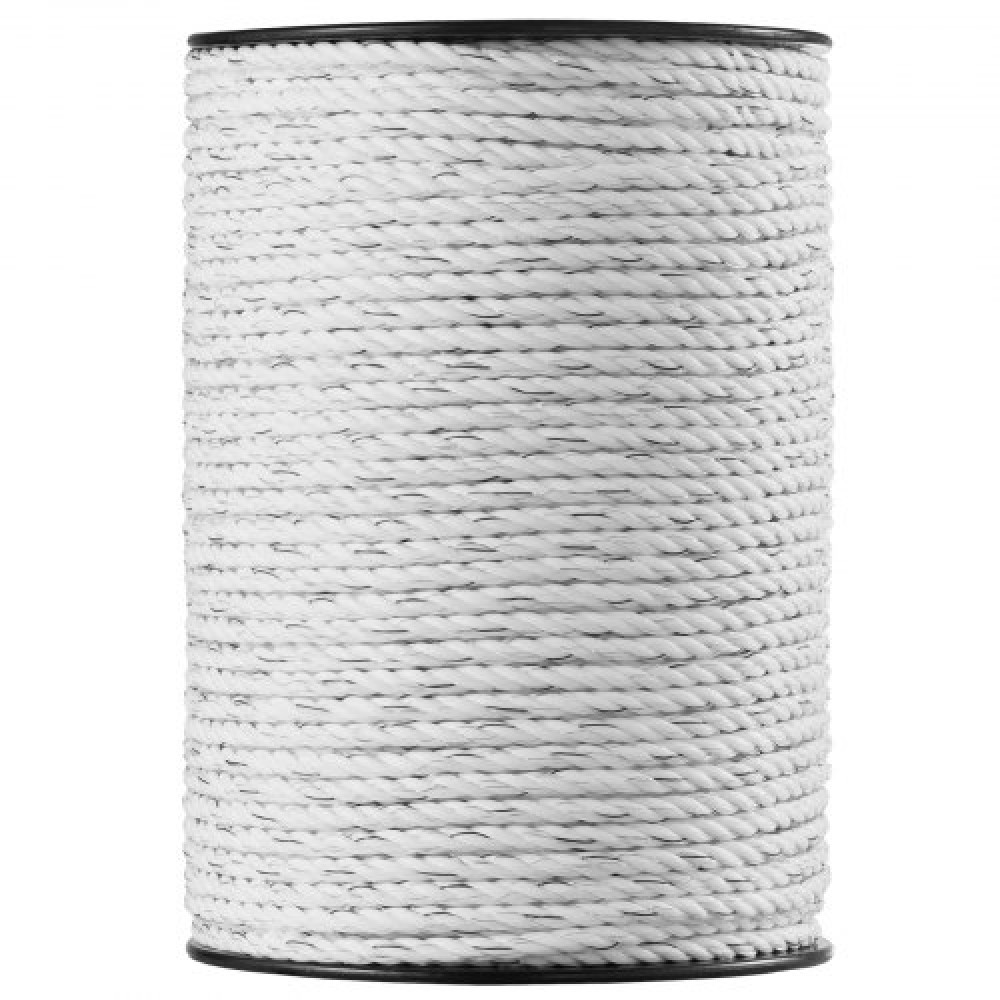VEVOR Electric Fence Wire, 656Ft 200M Portable Polywire, 1/4" Diameter 6 Inox Strands for Αξιόπιστη αγωγιμότητα και UV, Αντοχή στη σκουριά, Σχοινί περίφραξης για άλογα, βοοειδή, ζώα