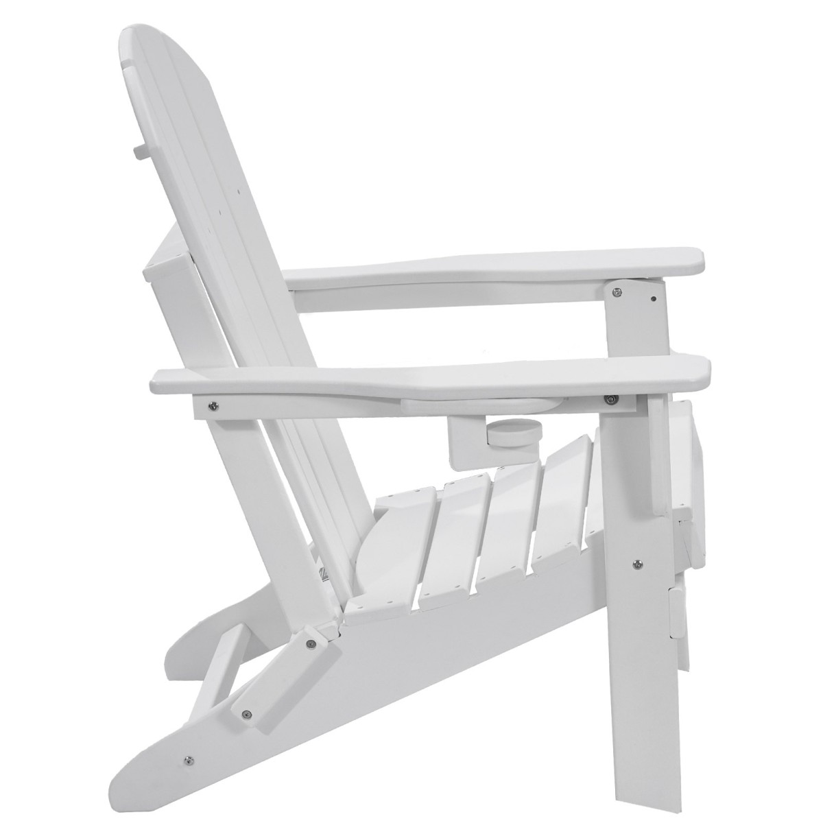 Καρέκλα VEVOR Adirondack Πλαστική, Σετ 2 Φορητή Πτυσσόμενη Πυροσβεστική Καρέκλα Παντός Καιρού, Καρέκλα Αίθριου εξωτερικού χώρου Adirondack με ποτηροθήκη, με Χαλαρωτικό Μπράτσο Εργονομικό, για Κήπο, Πίσω αυλή - Λευκό